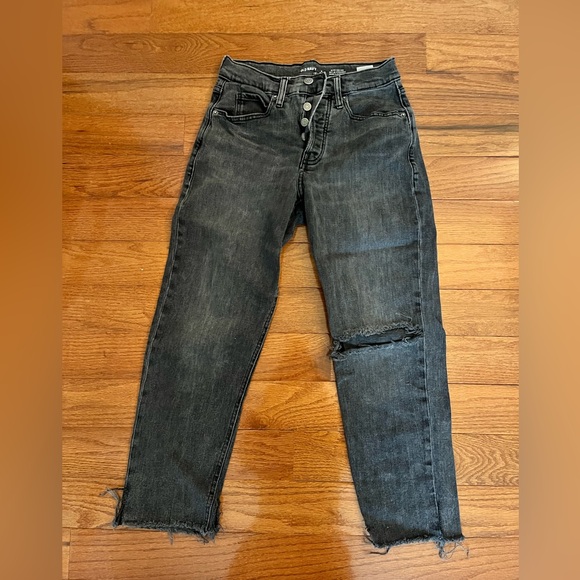 Black high rise skinny straight jeans - Picture 1 of 3